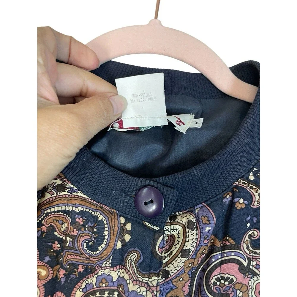 Vintage Women's Orvis 100% Silk Button Vest Paisley Quilted Medium Gorpcore - Picture 5 of 9